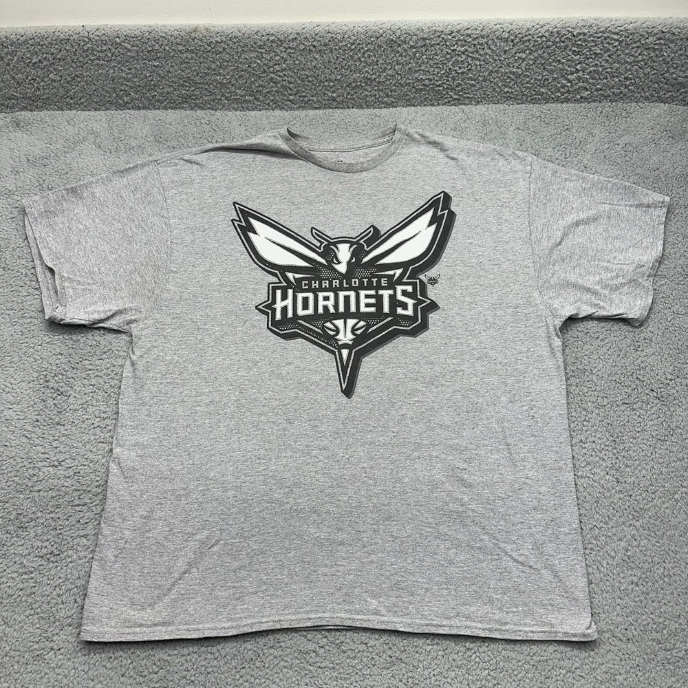 UNK Charlotte Hornets NBA Gray Shirt Men's Size 2XL Casual Retro Graphic T-shirt